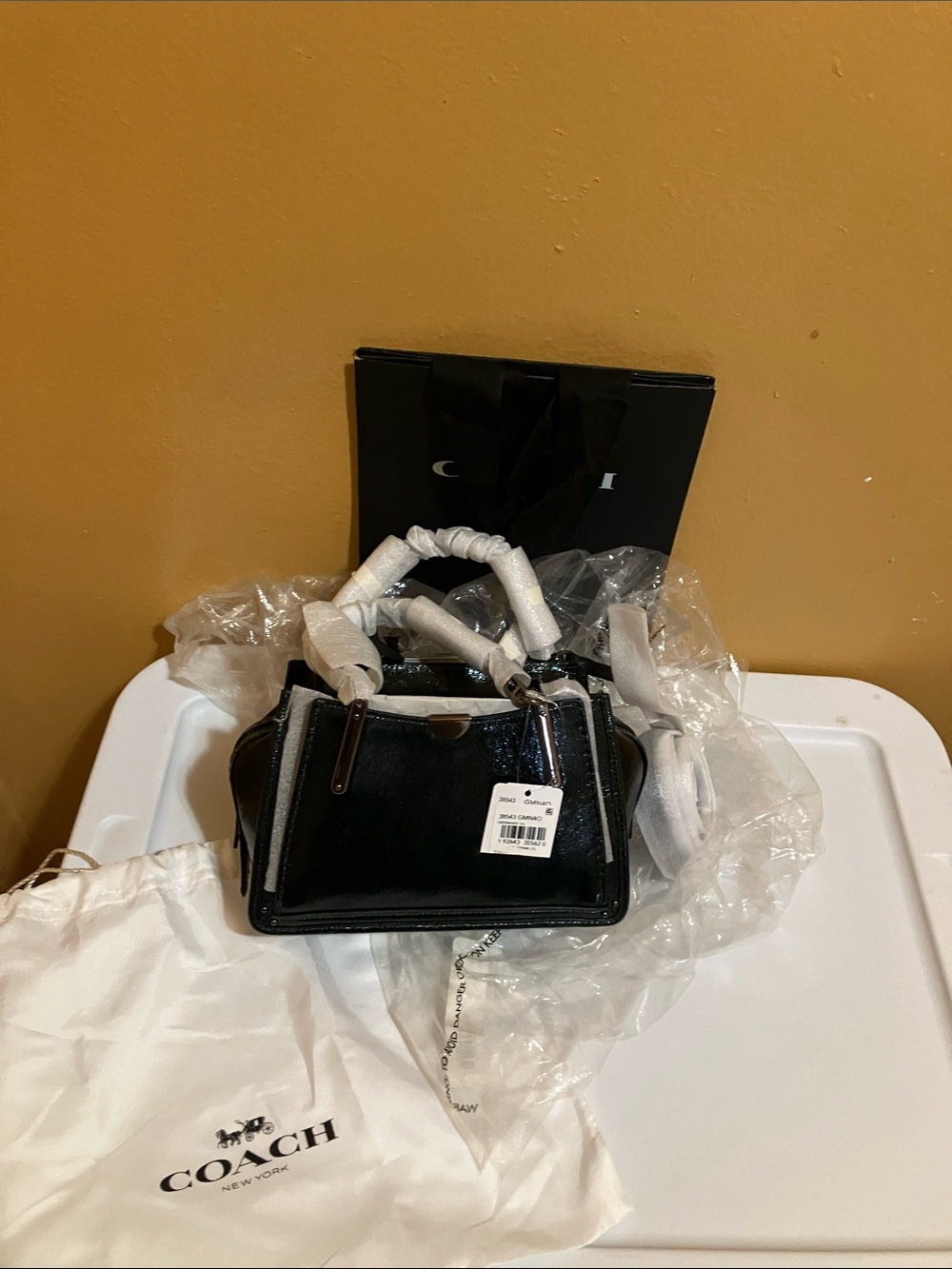 Coach Dreamer 21 Metallic  Ivy  leather Small Satchel with Top Handles